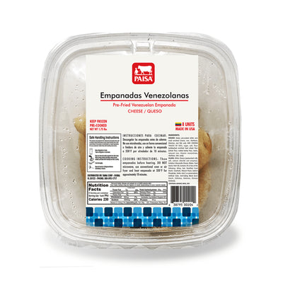 Paisa Empanadas Venezolanas Queso Cheese Precooked x 8 Units